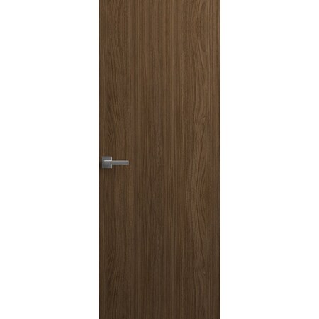 Sartodoors Invisible Solid Hidden Door with Handle, Planum 0010 Walnut with Black Hidden Frame 28" x 96" Left- PLANUM0010HFB-SPW47-28 x 96-LH-O