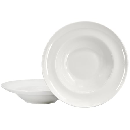 Gibson Home Great Essentials 2 Piece Fine Ceramic 20oz Entree Bowl Set in White 142569.02