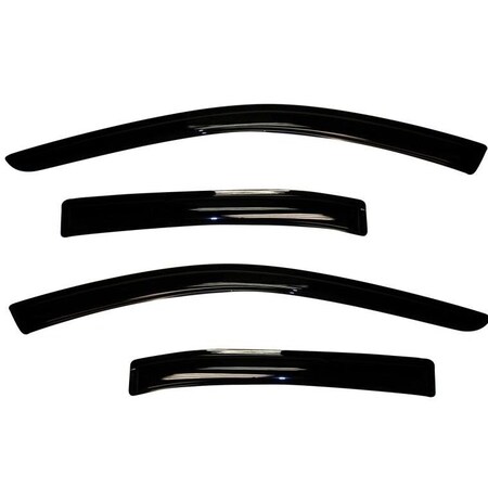 Ventshade Rainguards, Aerodynamic Design, Tape-On, Smoke, Acrylic, Set Of 4 94194