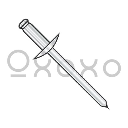 Oxoxo 5/32X.25-.37 Large Flange Stainless Steel Rivet With Steel Mandrel, 3500PK 372826
