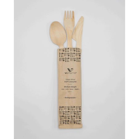 Verterra 6.5" Medium Weight Cutlery Kit, FKS+N, 400PK VT-E2-MC