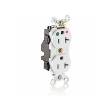 Leviton Lev-Lok Hospital Grade Duplex Receptacle, 20 Amp, 125 Volt M8300-IGW