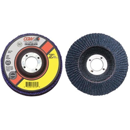 Cgw Abrasives 4.5X.63-11 Z3-40 T29Xl 100 percent Za Flap Disc 421-42372
