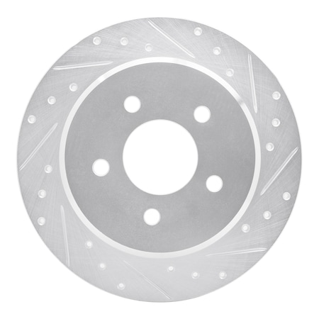 Dynamic Friction Co DFC Brake Rotor - Drilled and Slotted - Silver 631-56010R