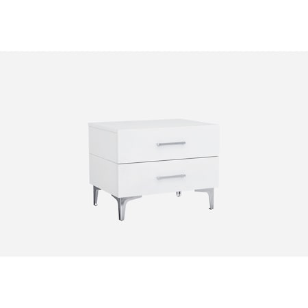 Homeroots 21" White Two Drawers Nightstand 370740
