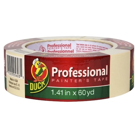 Duck Brand Painter's Tape, Professional-Grade, 60 yd L, 1.41 in W, Beige 1362489