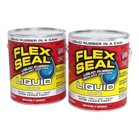 Flex Seal Liquid White 1 Gallon, 2PK US855WHT01-2