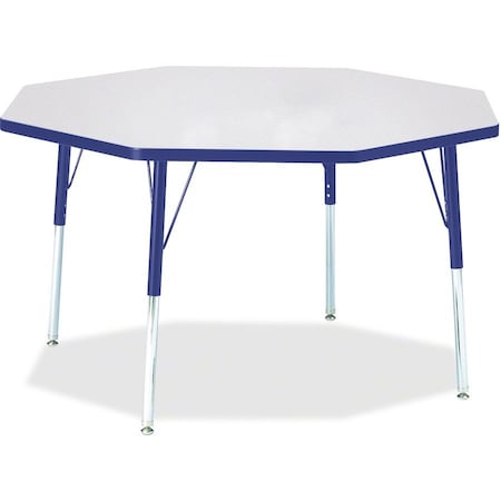 Jonti-Craft Berries Octagon Activity Table, 48 in. x 48 in., A-height, Freckled Gray/Blue/Gray 6428JCA003