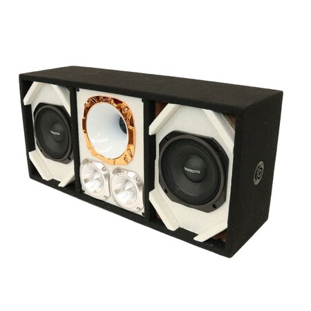 Deejay Led Loaded Box w/Two Despacito Heavy Duty 6-in Woofers One Horn and w/Two Bullet Tweeters WHITE TBH6WHITE