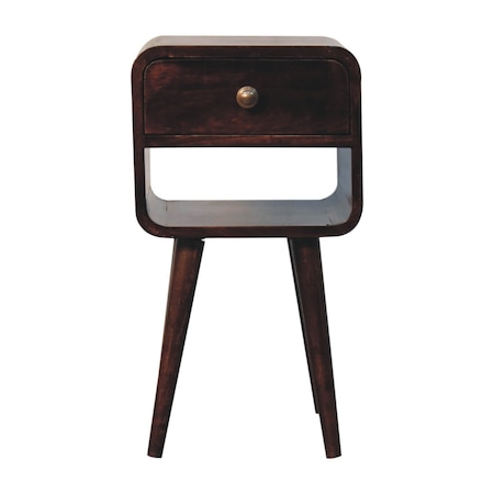 Homeroots 22" Brown Solid Wood Square One Drawer Nightstand 651799