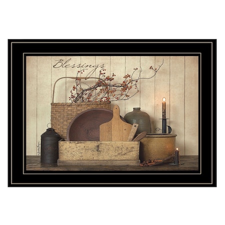 Homeroots Count your Blessing 2 Black Framed Print Wall Art 406729