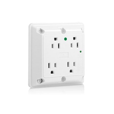 Leviton Surge Protector Four-In-1 Receptacle, 20 Amp, 125 Volt, 5-20R NEMA, White 8490-W