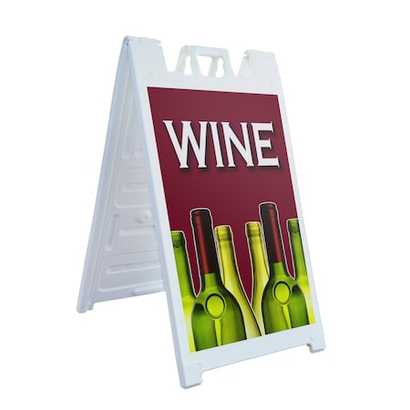 Signmission Wine, A-Frame & 2 Decals Installed, Heavy-Duty Plastic Frame SBHD-D-2436-Wine