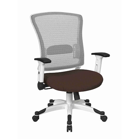 Space Seating Pulsar White Frame Managers Chair, Twilight Cocoa 317W-W1C1F2W-K011