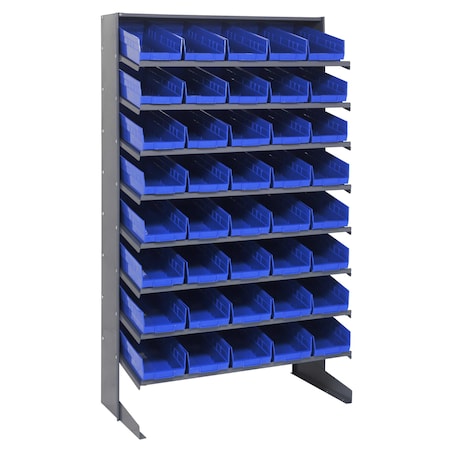 Quantum Storage Systems SINGLE SIDED PICK RACK W/40 BLUE BINS QPRS-104BL