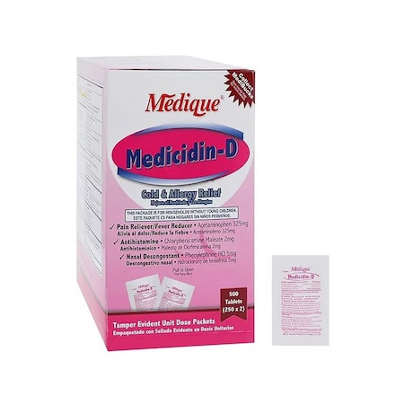 Medicidin-D Allergy Tablets 325/2/5mg Unit Dose, 500PK 1513101