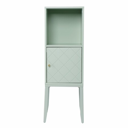 Homeroots Pale Green Crosshatch Accent Storage Cabinet 401690