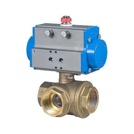 Bonomi Pneumatic Three-Way Ball Valve 8P0130LF-1/2-C2