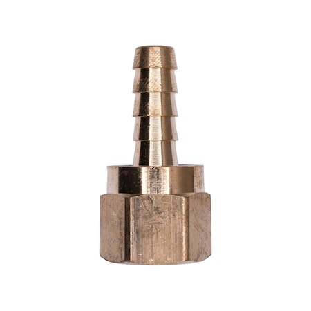 Auveco Brass Hose Barb 1/4in To Female Pipe 1/4in Adapter, 5PK 437