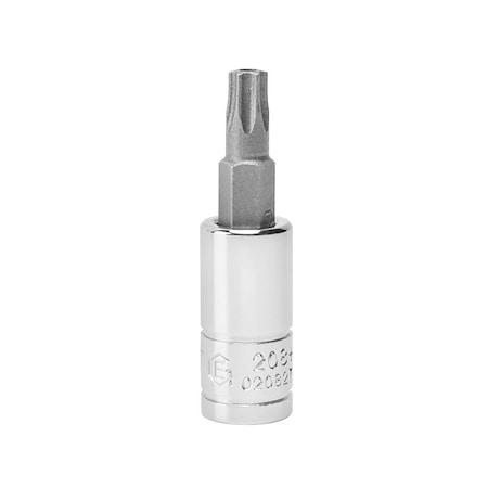 Genius Tools 1/4in Dr. T-27 Tamperproof Star Bit Socket 45mmL 208+7127