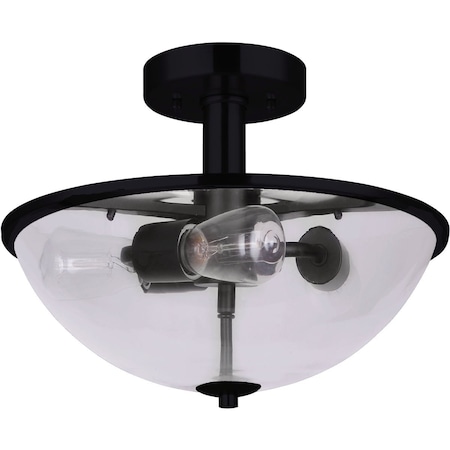 Home Impressions 16.5'' Matte Black Semi-Flush Mount Ceiling Light Fixture ISF370A03BK-B