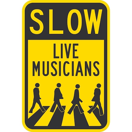 Lyle Slow, Live Musicians With Graphic, 12x18, Non-Reflective, Yellow G-4719-NA_12x18