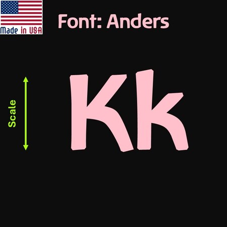 Aacc Self-Adhesive Vinyl Letter: k, Scale: 11 cm. Color: Pink Font: Anders by, 8PK AACC-Anders-lk-Pink-M11x8