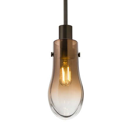 Besa Lighting Wish Cord Pendant, Amber/Clear, Bronze Finish, 1x3W LED Edison 1JT-WISHAM-EDIL-BR