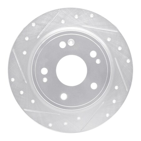 Dynamic Friction Co DFC Brake Rotor - Drilled and Slotted - Silver 631-59071L