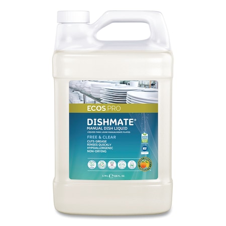 Ecos Pro Dishmate Manual Dish Liquid, 128 oz Bottle PL9721/04