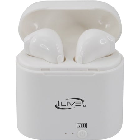 Ilive BT TRULY WIRE-FREE EARBUDS WHITE BUILT-IN MICROPHONE IAEBT209W