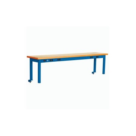 Tennsco Riser With Power Center ESD Top 72inch Long Blue TWI-72-SE-ABL