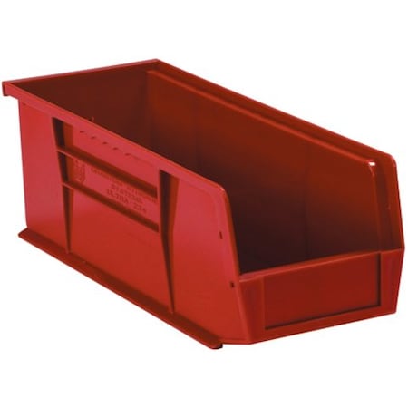 Partners Brand Hang & Stack Storage Bin, Red, 10.9 in W, 11 in L, 6 PK BINP1111R