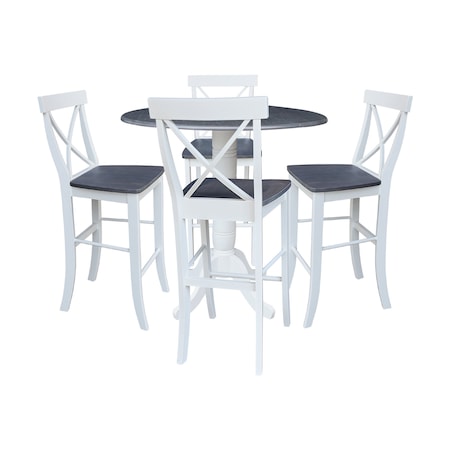 Whitewood Industries Extension Dining Tables, 45 in L, 38 in H, Parawood Top K05-42DPT-6B-S61334