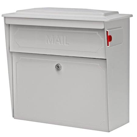 Mail Boss Townhouse Locking Wall-Mount Mailbox, Cream White, 14/16-Gauge Steel 805949