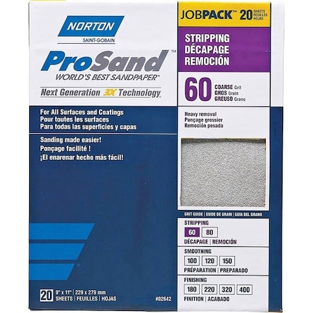 Norton Co SANDPAPER ALU OXD 60GRT 9X11IN 2642