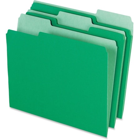 Pendaflex FOLDER, FILE, LTR, 1/3, GN/LTGN, 100PK 15213BGR