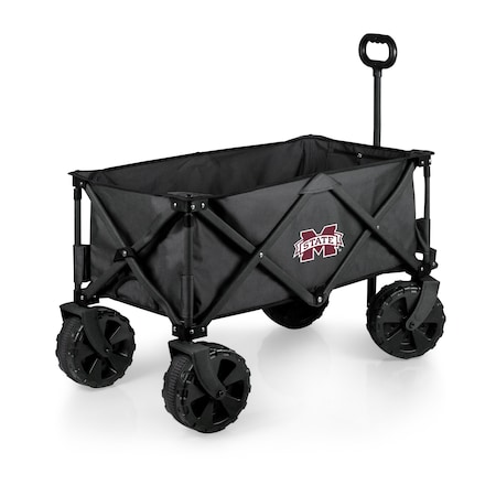 Picnic Time Family Of Brands NCAA Mississippi State Bulldogs Adventure Wagon Elite All-Terrain Folding Beach Wagon 741-85-679-384-0