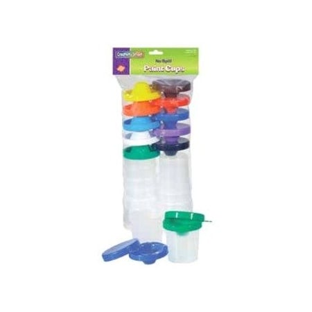 Creativity Street No-Spill Round Paint Cups with Colored Lids, 3in, PK 10 PAC5100