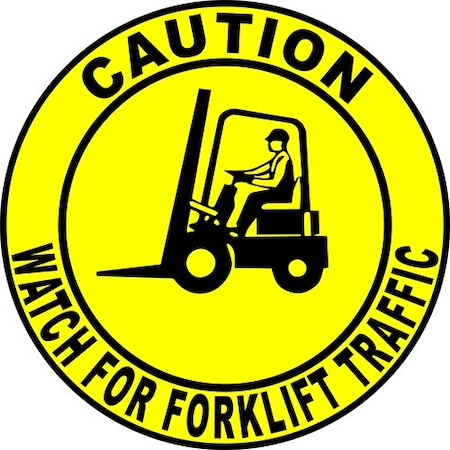 Piprd Caution Watch For Forklift Traffic Floor sign, 48" STCW4FL48