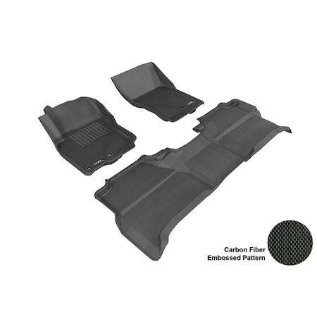 3D Maxpider NISSAN FRONTIER CREW CAB 20052012 KAGU BLACK R1 R2 2 EYELETS W/O SUBWOOFER Floor Mat L1NS06101509