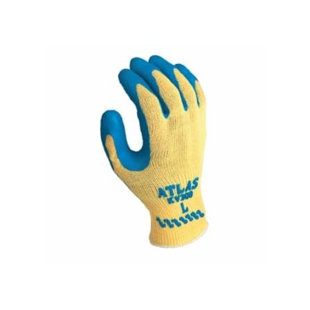 Showa Atlas Rubber Palm-Coated Glove, Large , Blue/Yellow 845-KV300L-09