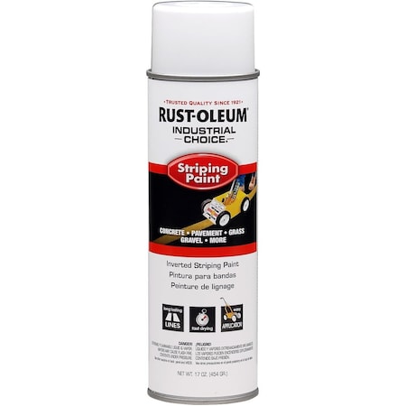 Rust-Oleum Industrial Choice Striping Paint, 18 oz, White, Solvent -Based 1691838V