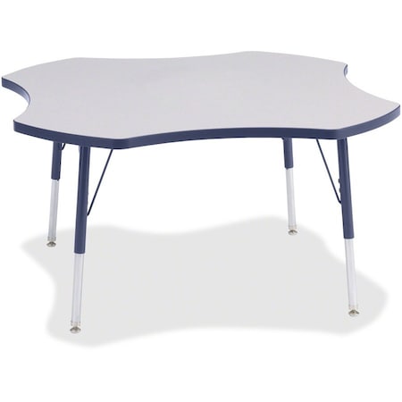 Jonti-Craft Berries Four Leaf Activity Table, A-height, Freckled Gray/Navy/Gray 6453JCA112