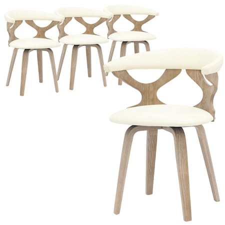 Leisuremod Klyne Swivel Leather Dining Chair with Poplar Wood Frame, 4PK KCWW-22W4