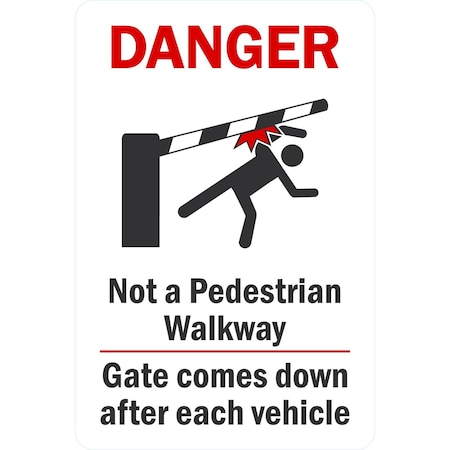 Lyle Not a Pedestrian Walkway, Gate Closes after Each, 12x18, Non-Reflective, White G-4578-NA_12x18