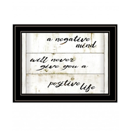 Homeroots Positive Life 3 Black Framed Print Wall Art 407580