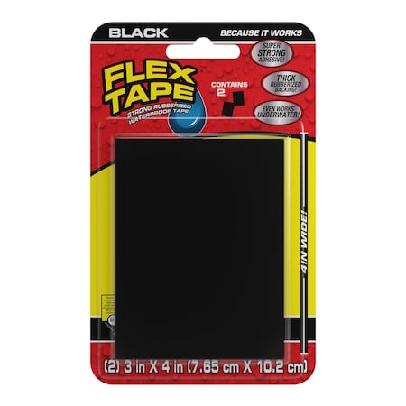 Flex Seal Flex Tape, 2 cu ft, Rubber Base, Black, PK2 TFSBLKMINI
