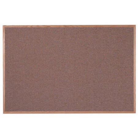 Aarco Designer Fabric Bulletin Board w/ an Oak Frame, Frame: Clear Lacquer, Board: Rose Quartz 48''Hx72''W OF4872003