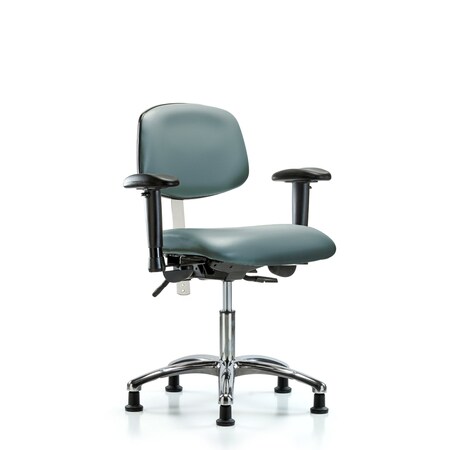 Blue Ridge Ergonomics Vinyl Clean Room Chair, Adjustable Arms BR-NCR-VDHCH-CR-T0-A1-RG-8822